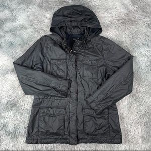 EILEEN FISHER Women’s Black Hooded Lined Nylon Field Jacket Petite Medium